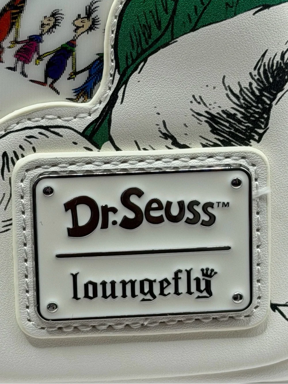Loungefly Dr. Seuss White and Green Mini Backpack
